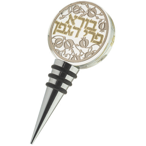 פקק קריסטל מהודר לבקבוק יין עם פלקטה דקורטיבית