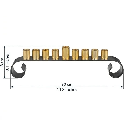 חנוכייה אלומיניום לשמן מהודרת 30x8 ס"מ