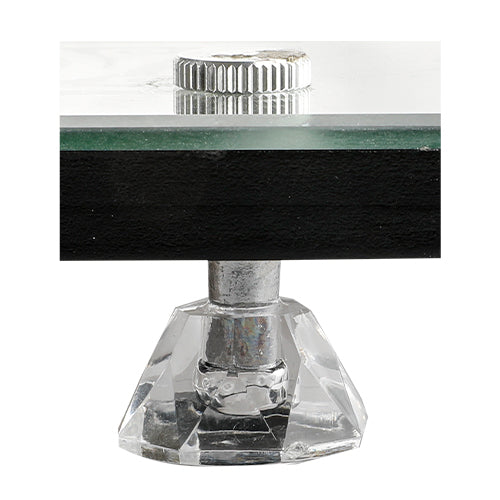 מגש פסח זכוכית מהודר עם 6 בומצים 36 ס"מ