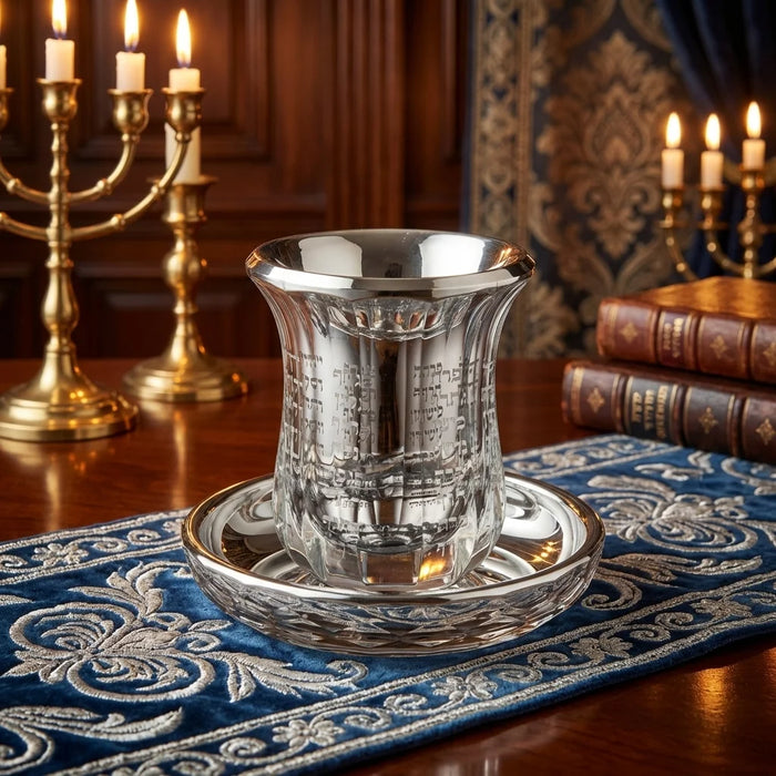 גביע קריסטל מהודר ללא רגל "הנהרות" 9 ס"מ