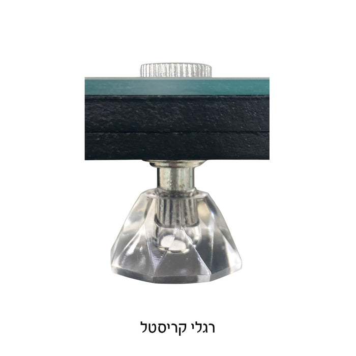 מגש חלה מהודר מזכוכית עם רגליים וידיות 45X30 ס"מ