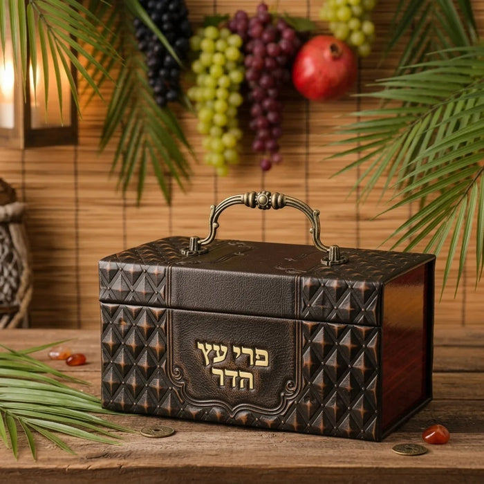 קופסא מהודרת לאתרוג דמוי עור 13*19*11 ס"מ