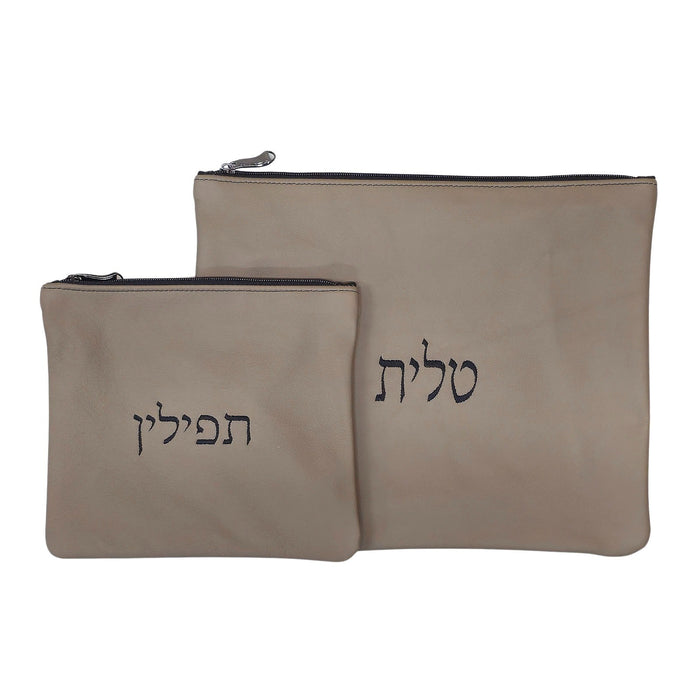 סט תיקי טלית ותפילין מהודר מעור אמיתי