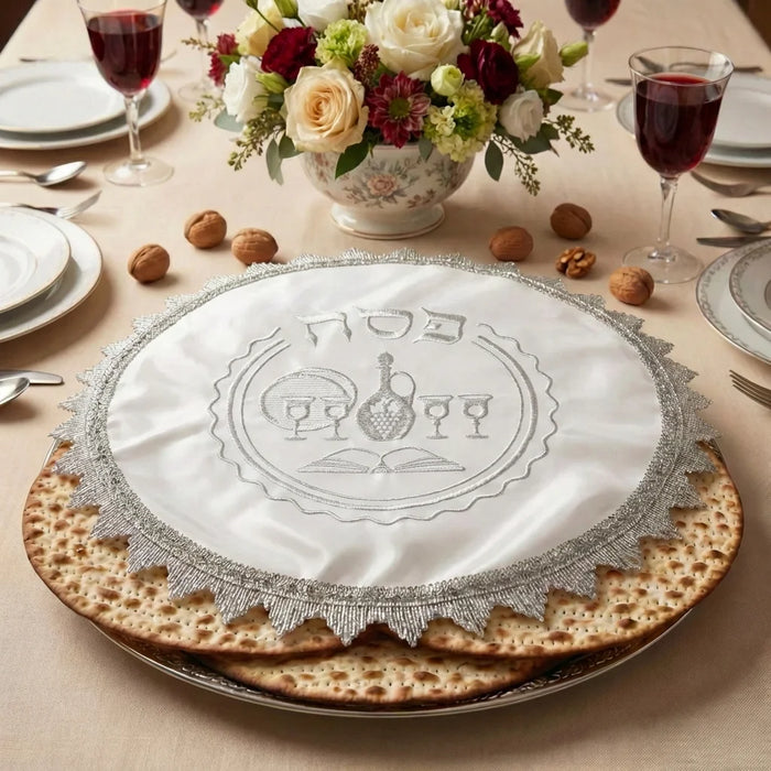 כיסוי פסח סטן עם רקמה 47 ס"מ אריזת צלופן