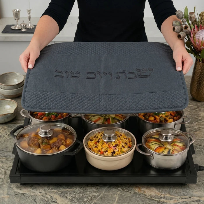 כיסוי פלטה מהודר גדול דמוי עור 70x80 ס"מ
