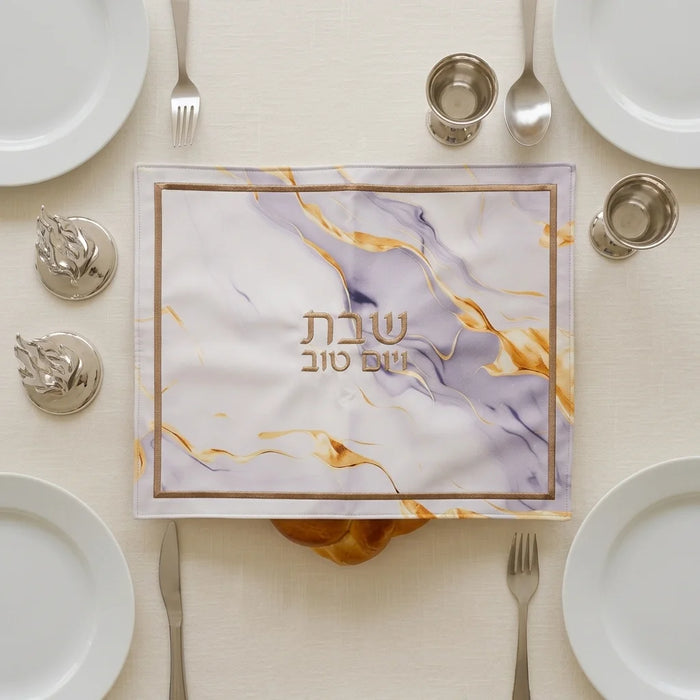 כיסוי חלה דמוי עור מהודר – דגם שיש