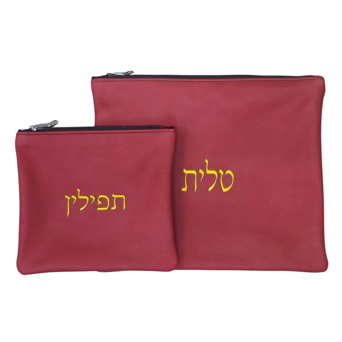 סט תיקי טלית ותפילין מהודר מעור אמיתי