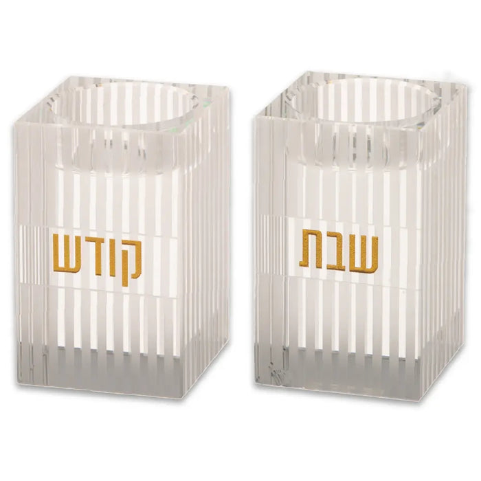 זוג פמוטי קריסטל מרובע 8 ס"מ