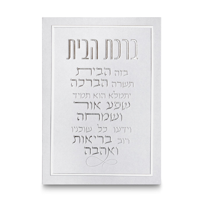 תמונת קנווס "אותיות בולטות" צבע בטון עם כסף ברכת הבית 35X25 ס"מ