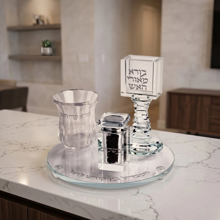 סט הבדלה מהודר מקריסטל 20 ס"מ