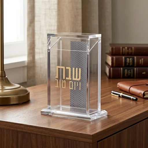 מעמד מהודר לגפרורים מאקריליק לנרות שבת