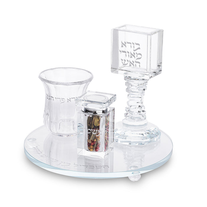 סט הבדלה מהודר מקריסטל 20 ס"מ