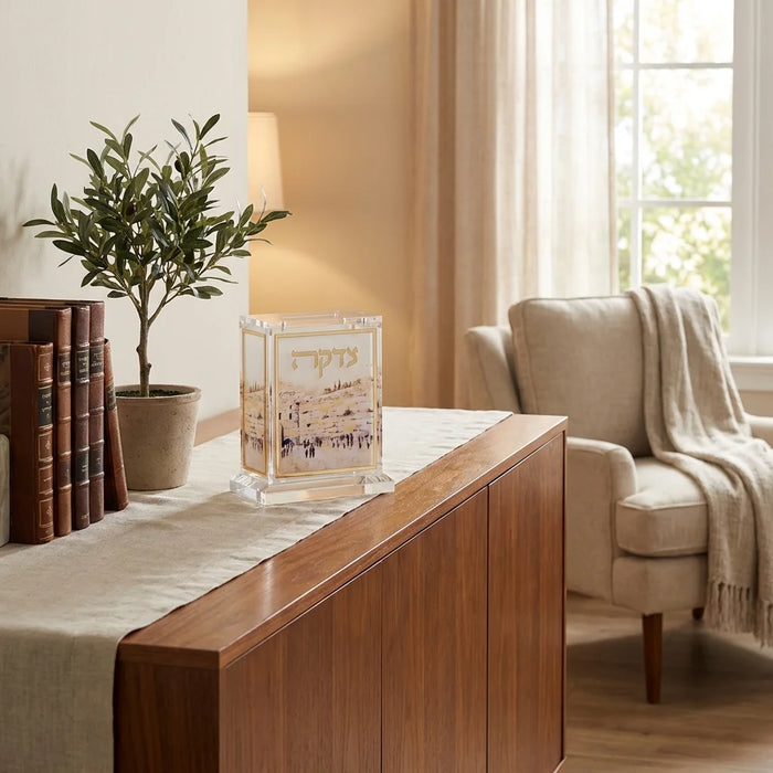 קופת צדקה אקריליק "ירושלים" 14.5 ס"מ