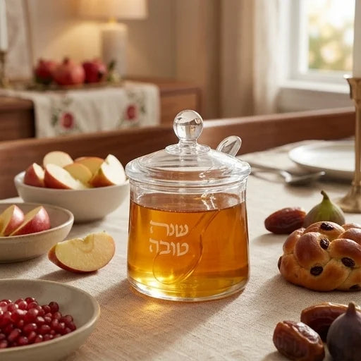 כלי לדבש אקריליק קומפקטי ומהודר לשולחן החג (8 ס"מ)