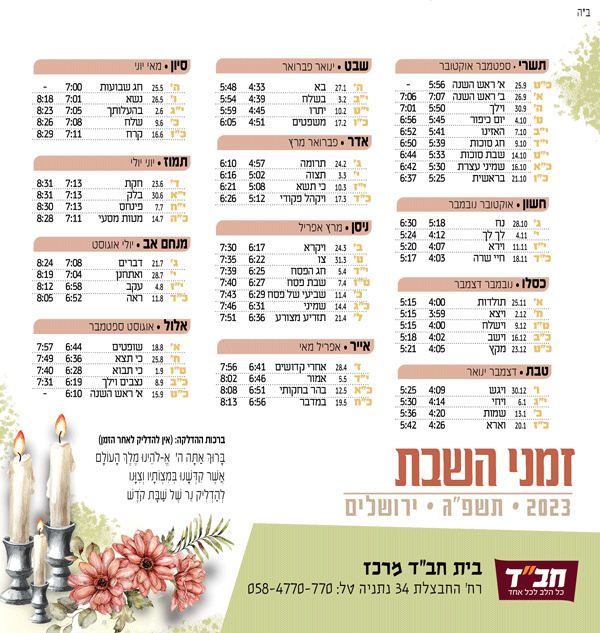 לוח שנה מגנט בעיצוב מותאם אישית לשנת תשפ"ו