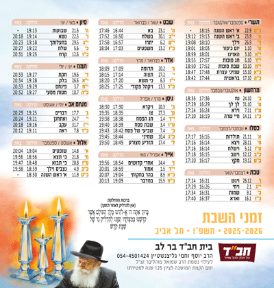 לוח שנה מגנט בעיצוב מותאם אישית לשנת תשפ"ו