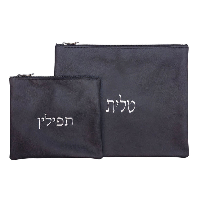 סט תיקי טלית ותפילין מהודר מעור אמיתי