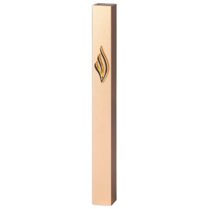 בית מזוזה אלומיניום "סגירה גומי" 12 ס"מ זהב "ש להבה" מתכת