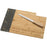 מגש חלה מהודר מעץ במבוק עם שיש שחור וסכין 30X45 ס"מ