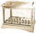 בית חנוכייה מהודר ממתכת וזכוכית עם בתי נר בגוון זהב 20*34*44 ס"מ